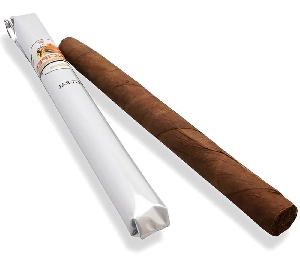 example of a machine-rolled cigar using homogenized tobacco